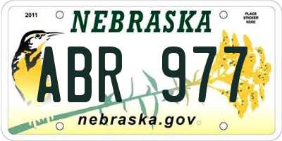 NE license plate ABR977