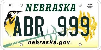 NE license plate ABR999
