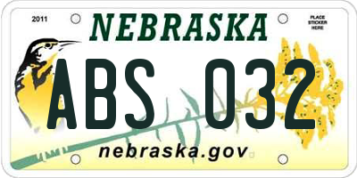 NE license plate ABS032