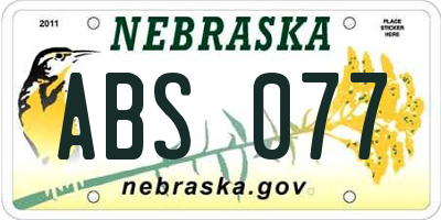 NE license plate ABS077