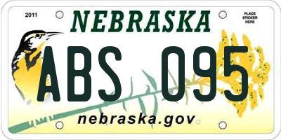 NE license plate ABS095