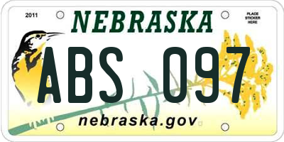 NE license plate ABS097