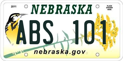 NE license plate ABS101