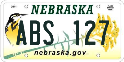 NE license plate ABS127