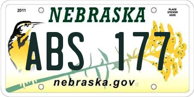 NE license plate ABS177