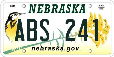 NE license plate ABS241