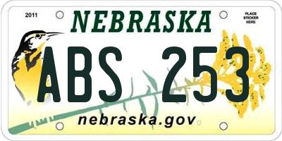 NE license plate ABS253