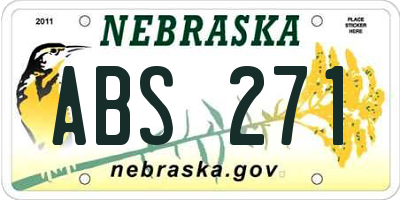 NE license plate ABS271