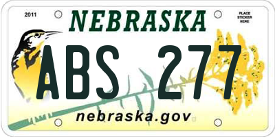 NE license plate ABS277
