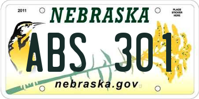 NE license plate ABS301