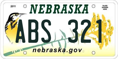 NE license plate ABS321