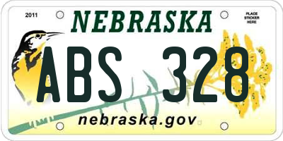 NE license plate ABS328