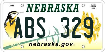 NE license plate ABS329