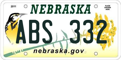 NE license plate ABS332