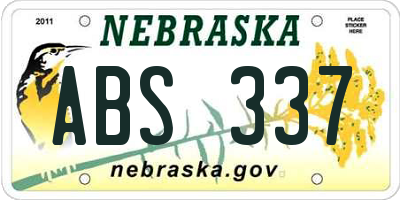 NE license plate ABS337