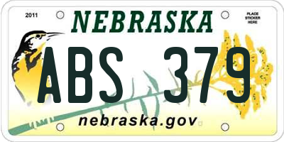 NE license plate ABS379