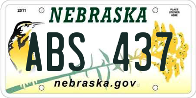 NE license plate ABS437
