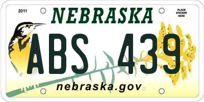NE license plate ABS439