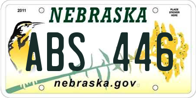 NE license plate ABS446