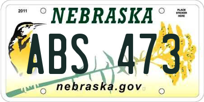 NE license plate ABS473
