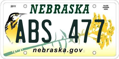 NE license plate ABS477