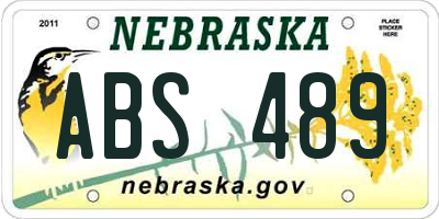 NE license plate ABS489