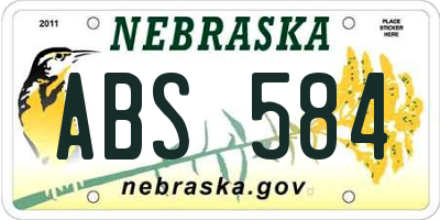 NE license plate ABS584