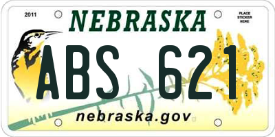 NE license plate ABS621
