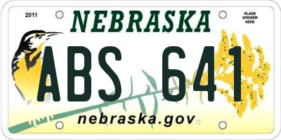 NE license plate ABS641