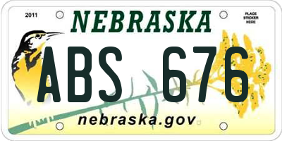 NE license plate ABS676