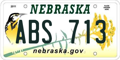 NE license plate ABS713