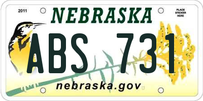 NE license plate ABS731