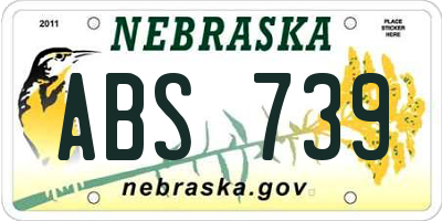 NE license plate ABS739