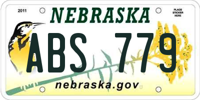 NE license plate ABS779