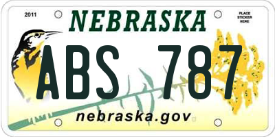 NE license plate ABS787