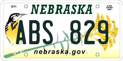 NE license plate ABS829