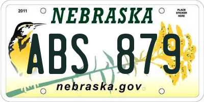 NE license plate ABS879