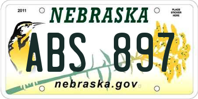 NE license plate ABS897