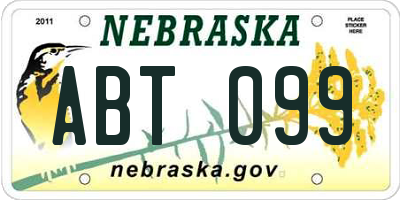 NE license plate ABT099