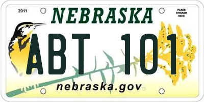 NE license plate ABT101