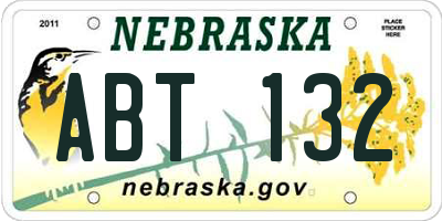 NE license plate ABT132