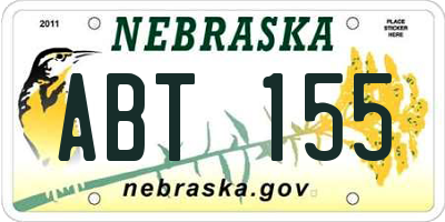 NE license plate ABT155