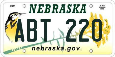 NE license plate ABT220