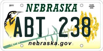 NE license plate ABT238