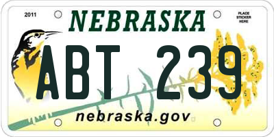 NE license plate ABT239