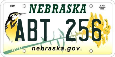 NE license plate ABT256