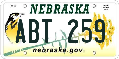 NE license plate ABT259