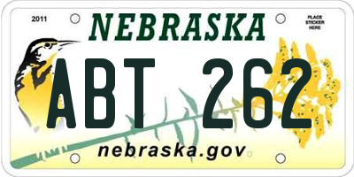 NE license plate ABT262