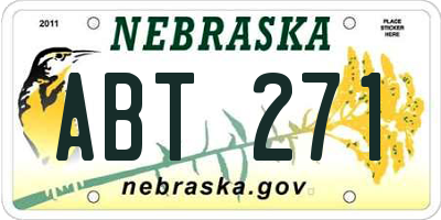 NE license plate ABT271