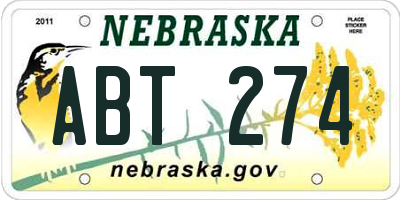 NE license plate ABT274